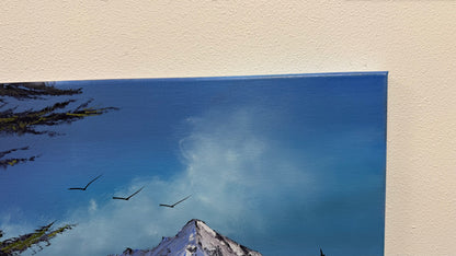 Painting #2535 - 20x24" Canvas - Mountain Lake Landscape painted 7-31-26
