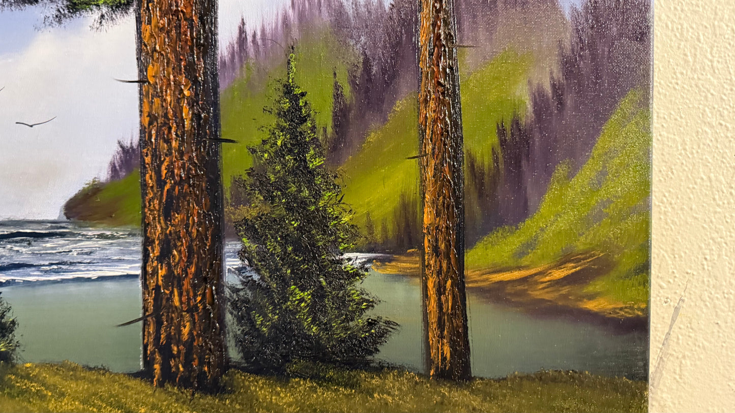Painting #2454 - 16x20" Canvas - Oregon Coast Seascape painted 5-23-26