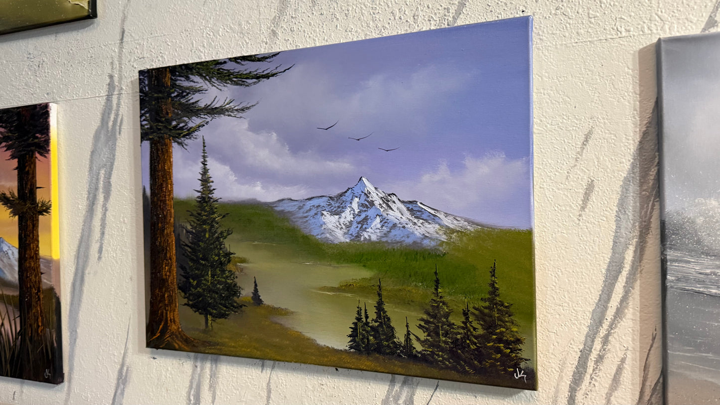 Painting #2404 - 18x24" Canvas - Mountain River Gorge Landscape painted 4-21-26