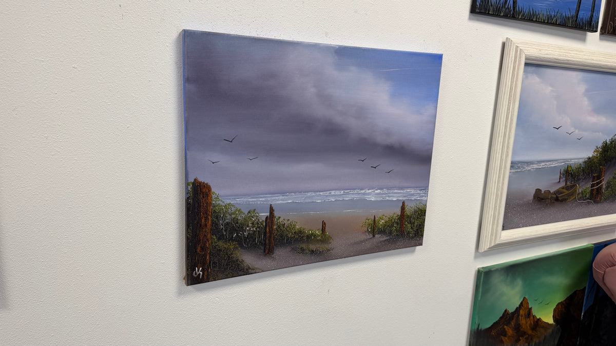 Painting #2615 - 16x20" Canvas - East Coast Seascape painted 9-24-26
