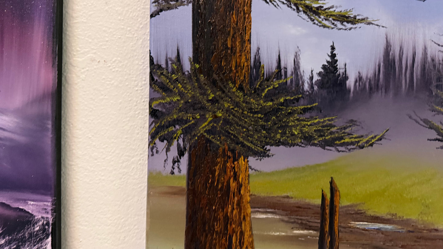 Painting #2383 - Forest River Landscape painted 4-11-26