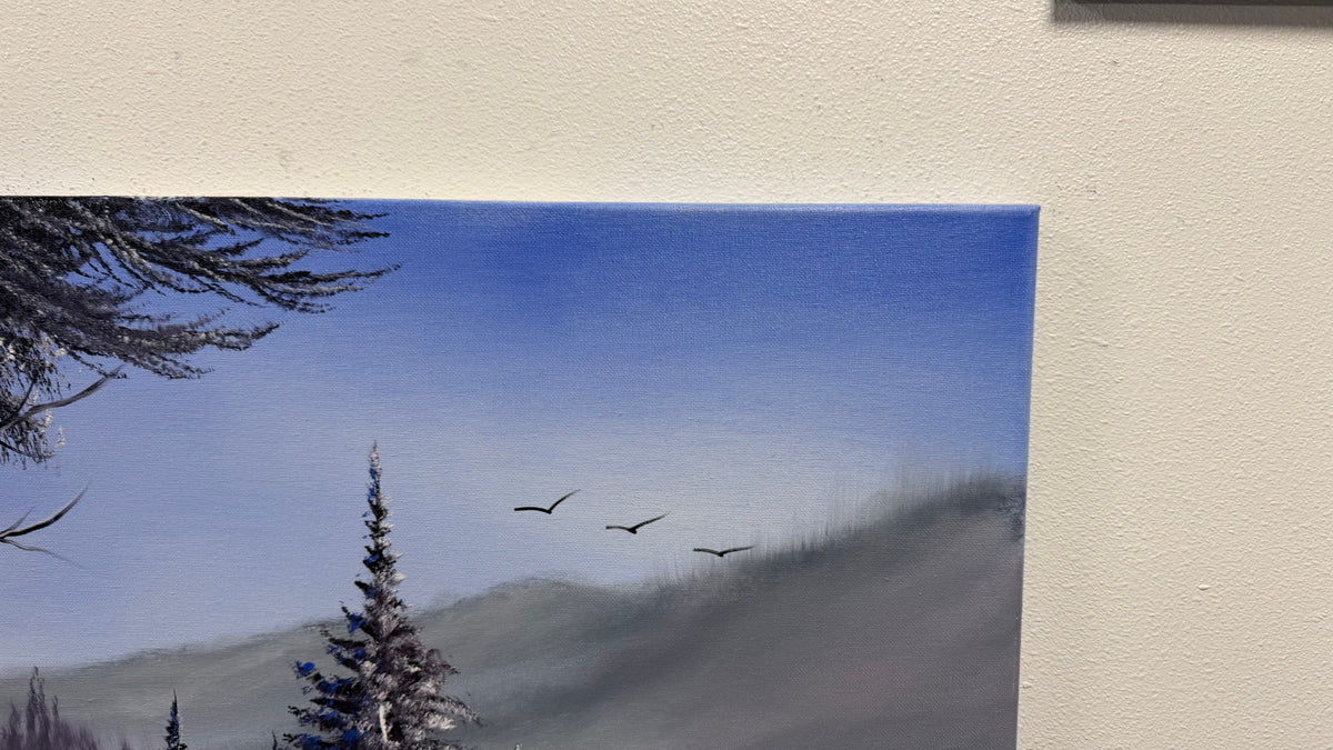 Painting #2586 - 18x24" Canvas - Mountaintop Forest Landscape painted 9-6-26