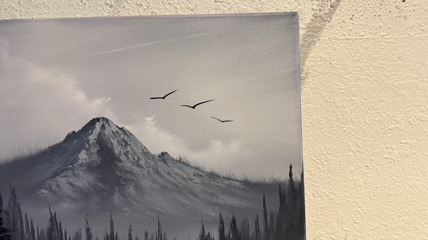 Painting #2168 - 16x20" Canvas - Path To Mt Hood painted 12-3-25