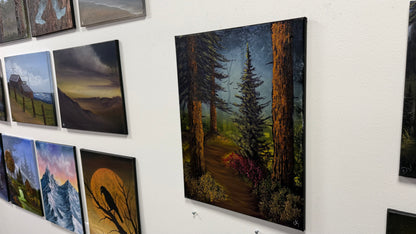 Painting #2653 - 18x24" Canvas - Sunset Cabin Landscape painted 10-17-26