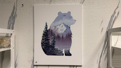 Painting #2066 - 16x20" Canvas - Sitting Bear painted 9-20-25