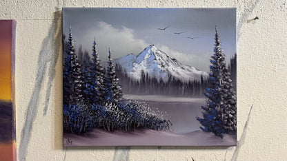 Painting #2272 - 16x20" Canvas - Winter Landscape painted 2-5-26