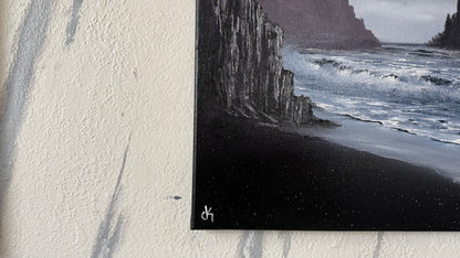 Painting #2397 - 16x20" Canvas - Icelandic Coastal Seascape painted 4-18-26