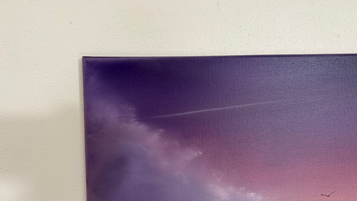 Painting #2539 - 16x20" Canvas - East Coast Surise Seascape painted 8-4-26