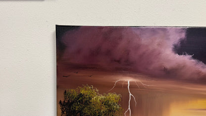 Painting #2636 - 20x24" Canvas - Sunset Midwest Landscape painted 10-3-26