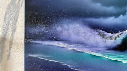 Painting #2119 - 18x24" Canvas - Crashing Wave Seascape painted 10-25-25