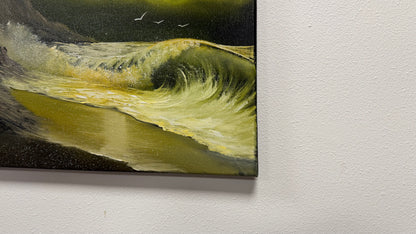 Painting #2575 - 16x20" Canvas - Crashing Waves Seascape painted 8-30-26