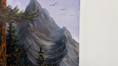 Painting #2583 - 16x20" Canvas - Mountain Forest Landscape by Josh and Dani painted 9-5-26