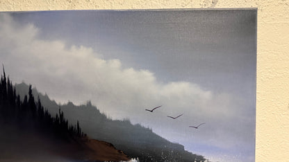 Painting #2213 - 20x24" Canvas - Oregon Seascape painted 1-1-26