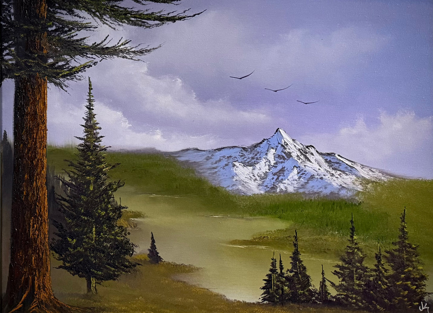 Painting #2404 - 18x24" Canvas - Mountain River Gorge Landscape painted 4-21-26