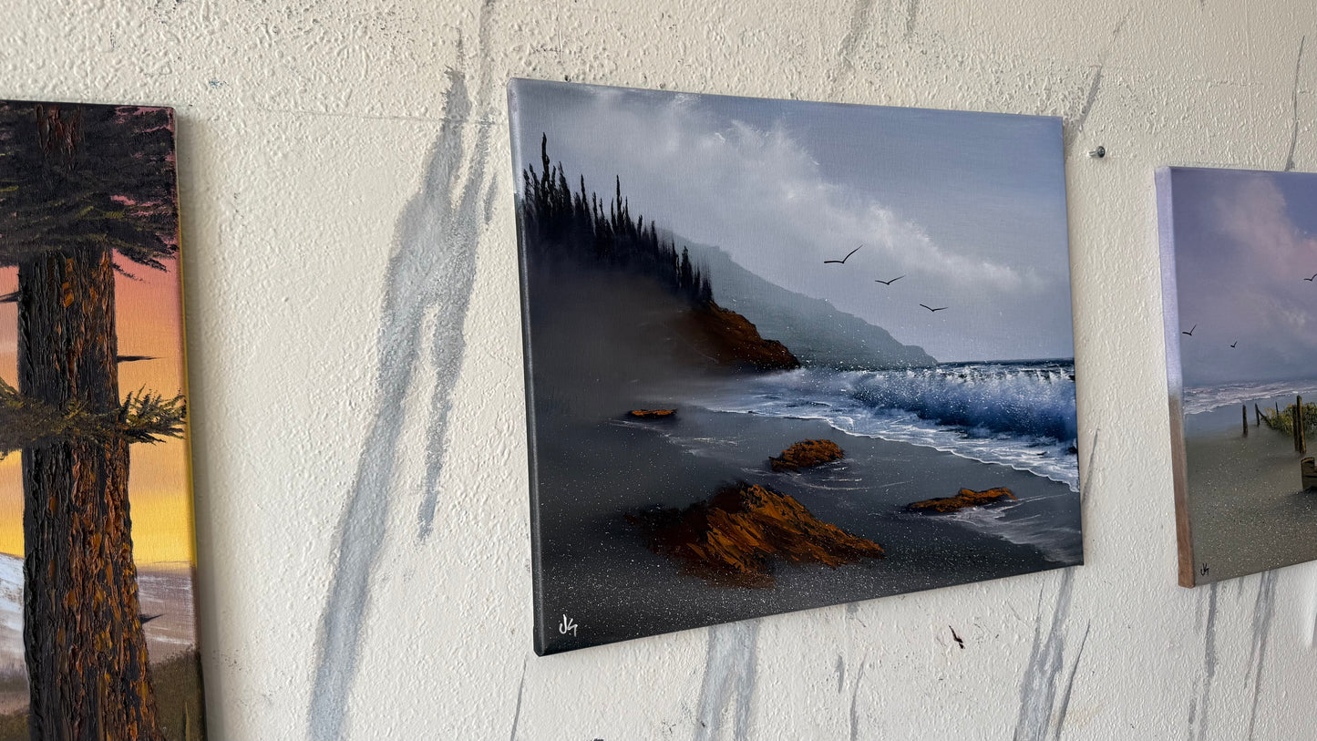Painting #2461 - 16x20" Canvas - Oregon Coast painted 5-27-26