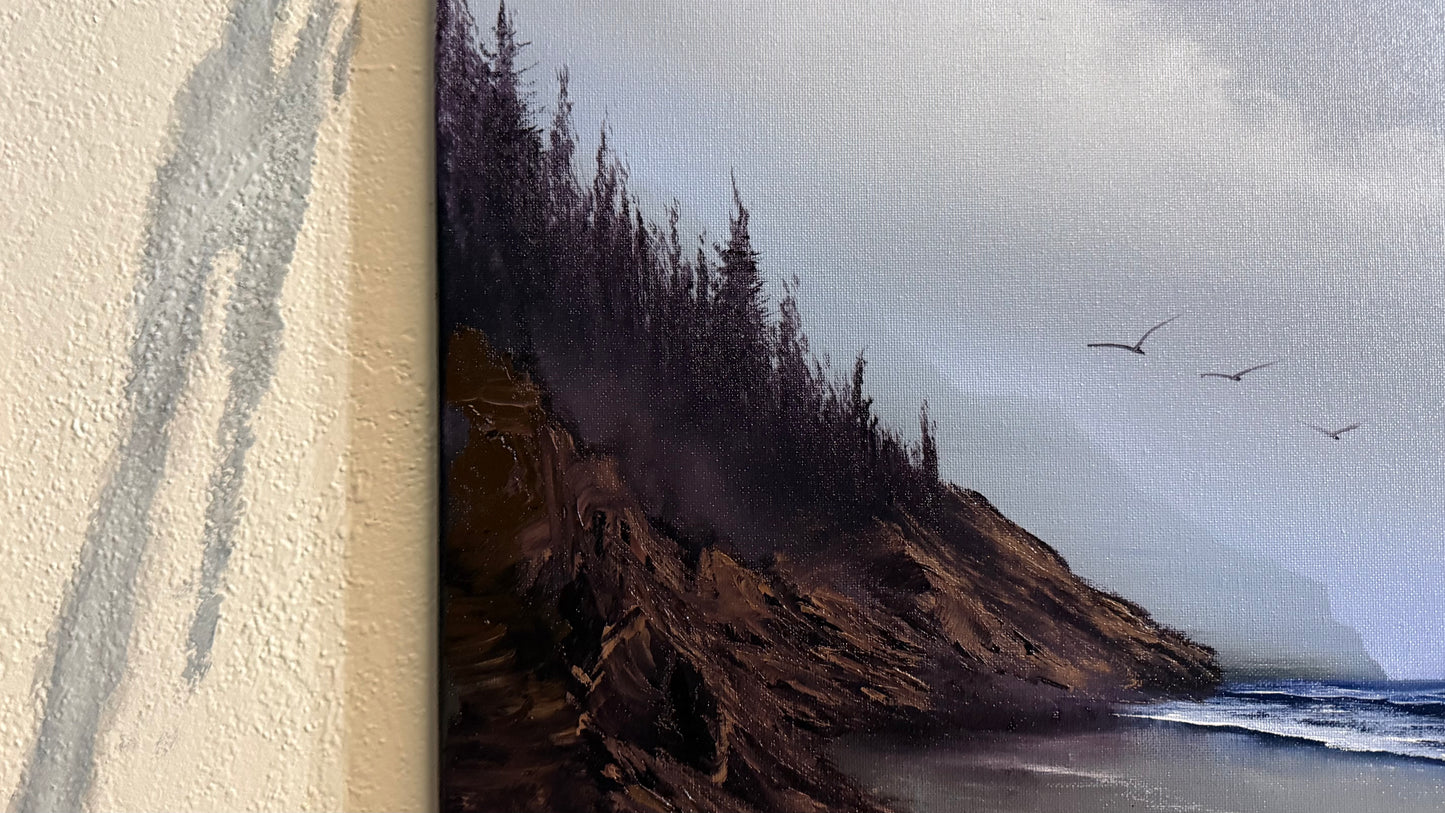 Painting #2240 - 18x24" Canvas - Oregon Coast Seascape painted 1-16-26
