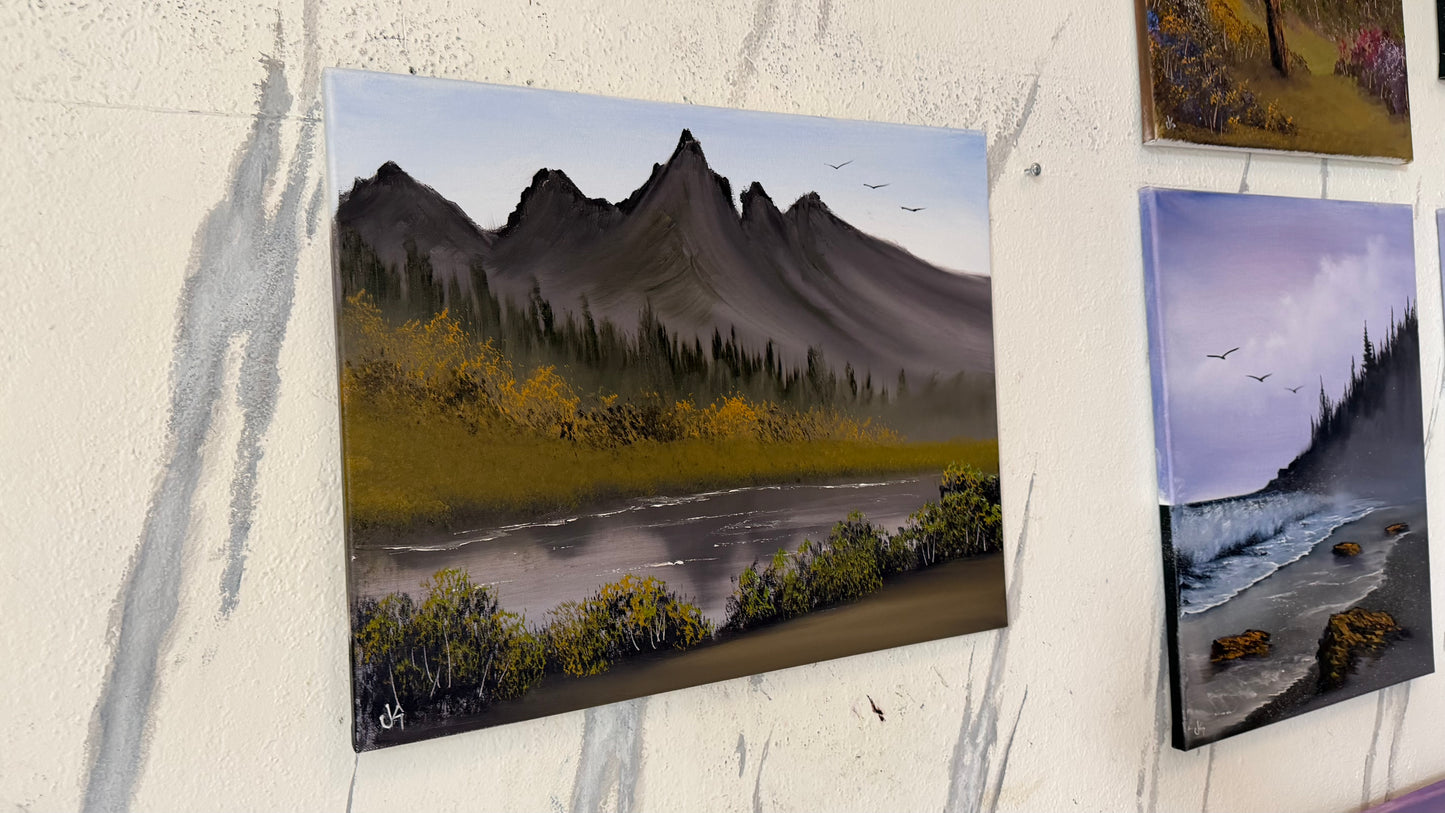 Painting #2474 - 16x20" Canvas - Teton River Path painted 6-2-26