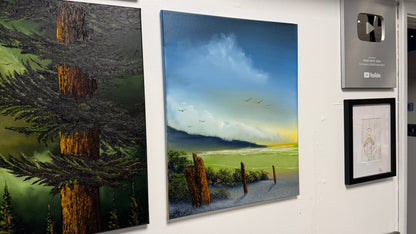 Painting #2513 - 16x20" Canvas - Sunrise Seascape painted 7-12-26