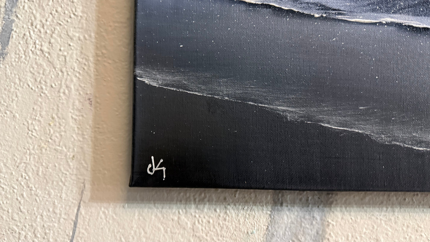 Painting #2384 - 16x20" Canvas - Crahsing wave Seascape painted 4-12-26