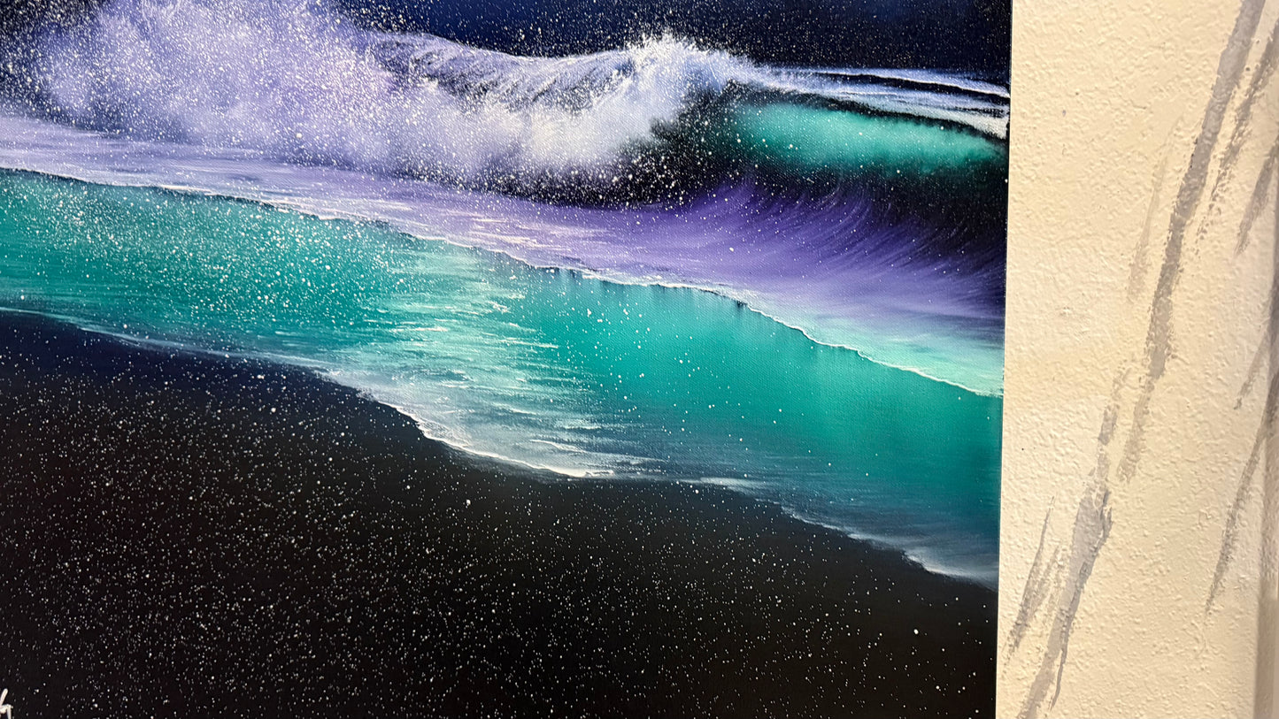 Painting #2190 - 24x30" Canvas - Crashing Wave Seascape painted 12-15-25