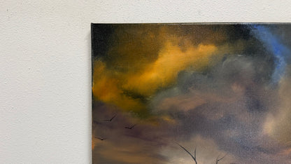 Painting #2588 - 16x20" Canvas - Midwest Thunderstorm Landscape painted 9-7-26