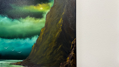Painting #2581 - 18x24" Canvas - Night Tropical Seascape painted 9-4-26