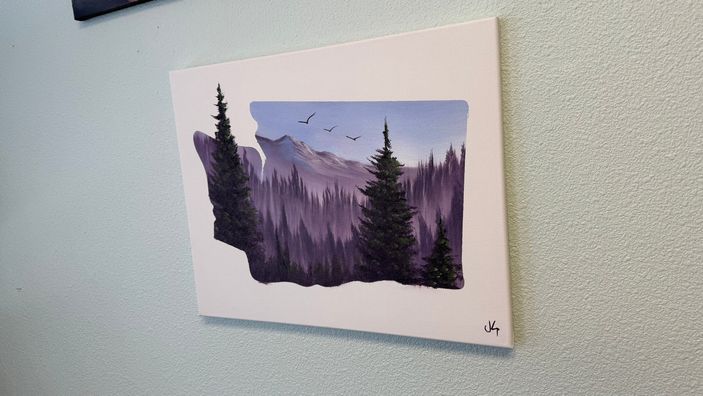 Painting #2110 - 16x20" Canvas - Washington Forest painted 10-19-25
