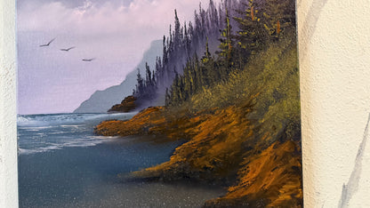 Painting #2484- 16x20" Canvas - Pacific Northwest Seascape painted 6-12-26
