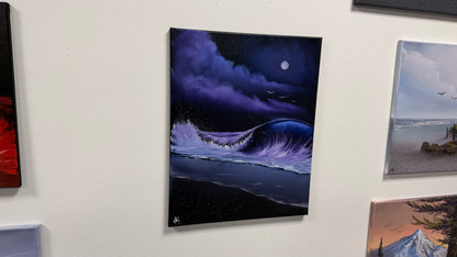 Painting #2518 - 16x20" Canvas - Crashing Wave Seascape painted 7-17-26