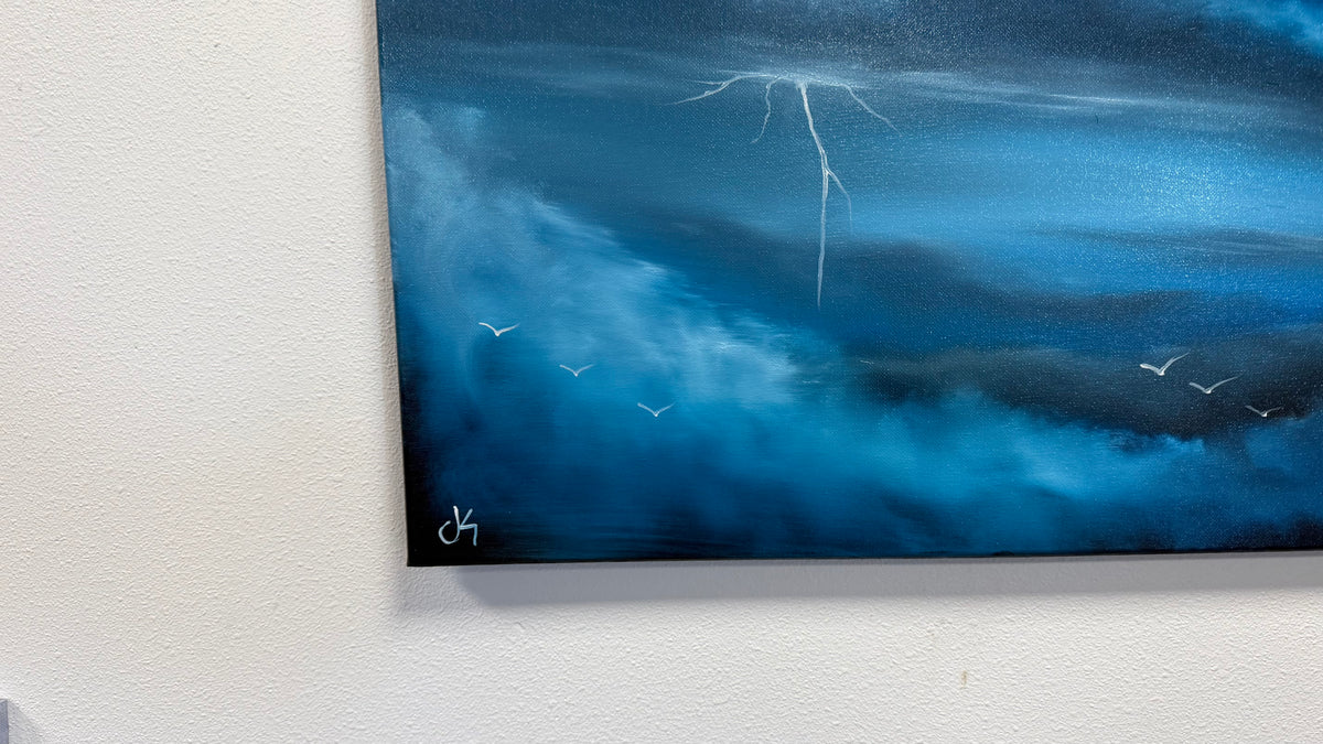 Painting #2604 - 16x20" Canvas - Dramatic Cloud Landscape painted 9-17-26