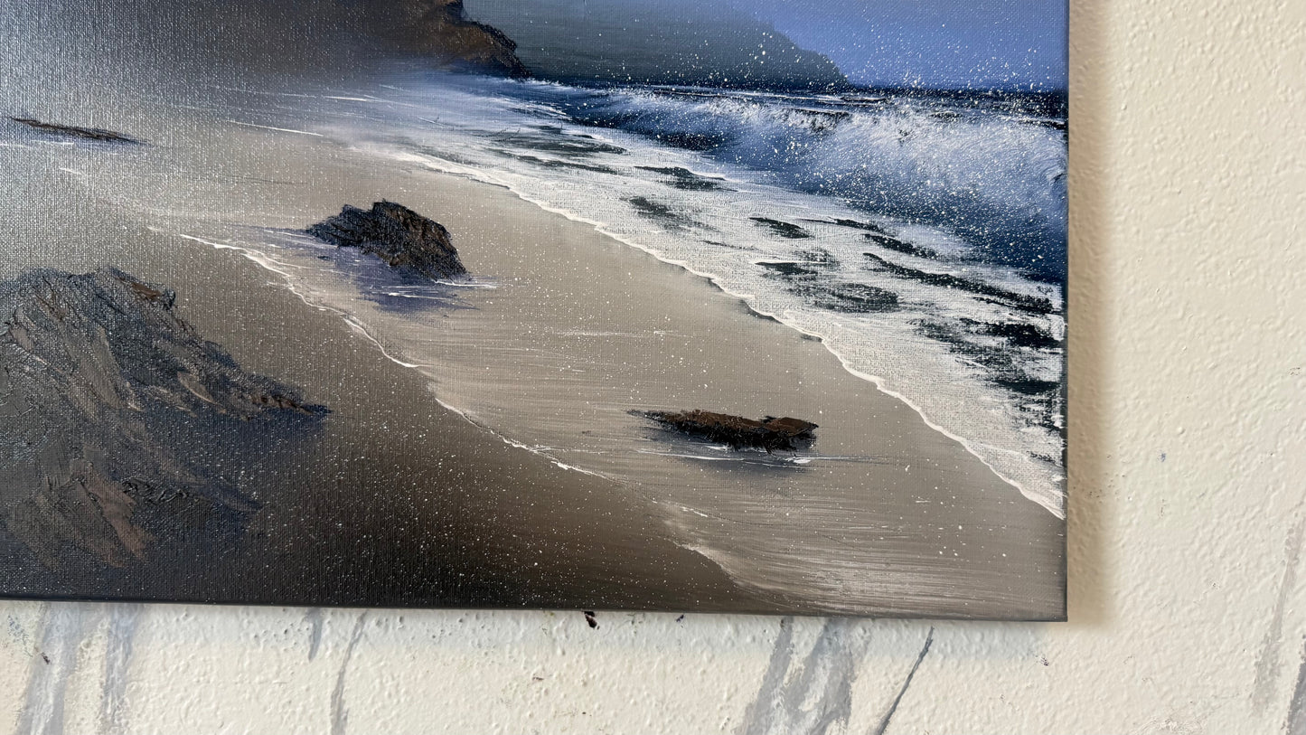 Painting #2133 - 18x24" Canvas - Oregon Seascape painted 11-3-25