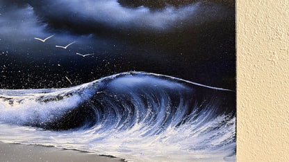 Painting #2398 - 16x20" Canvas - Crashing Wave Seascape painted 4-18-26