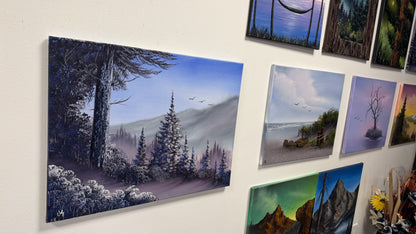 Painting #2586 - 18x24" Canvas - Mountaintop Forest Landscape painted 9-6-26