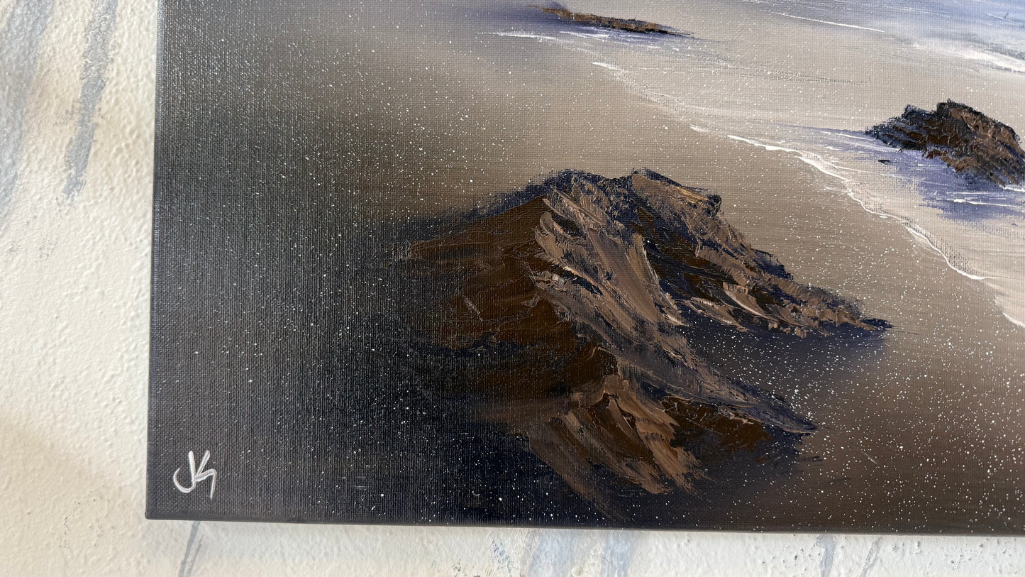 Painting #2133 - 18x24" Canvas - Oregon Seascape painted 11-3-25