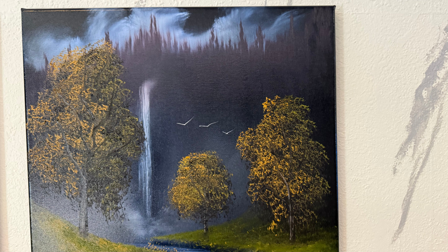 Painting #2341 - 18x24" Canvas - Orchard Falls painted 3-18-26