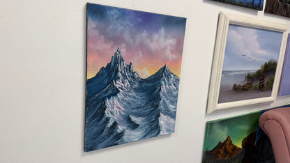 Painting # by Dani from Happily Painted - 16x20" Canvas - Sunset Mountain Landscape