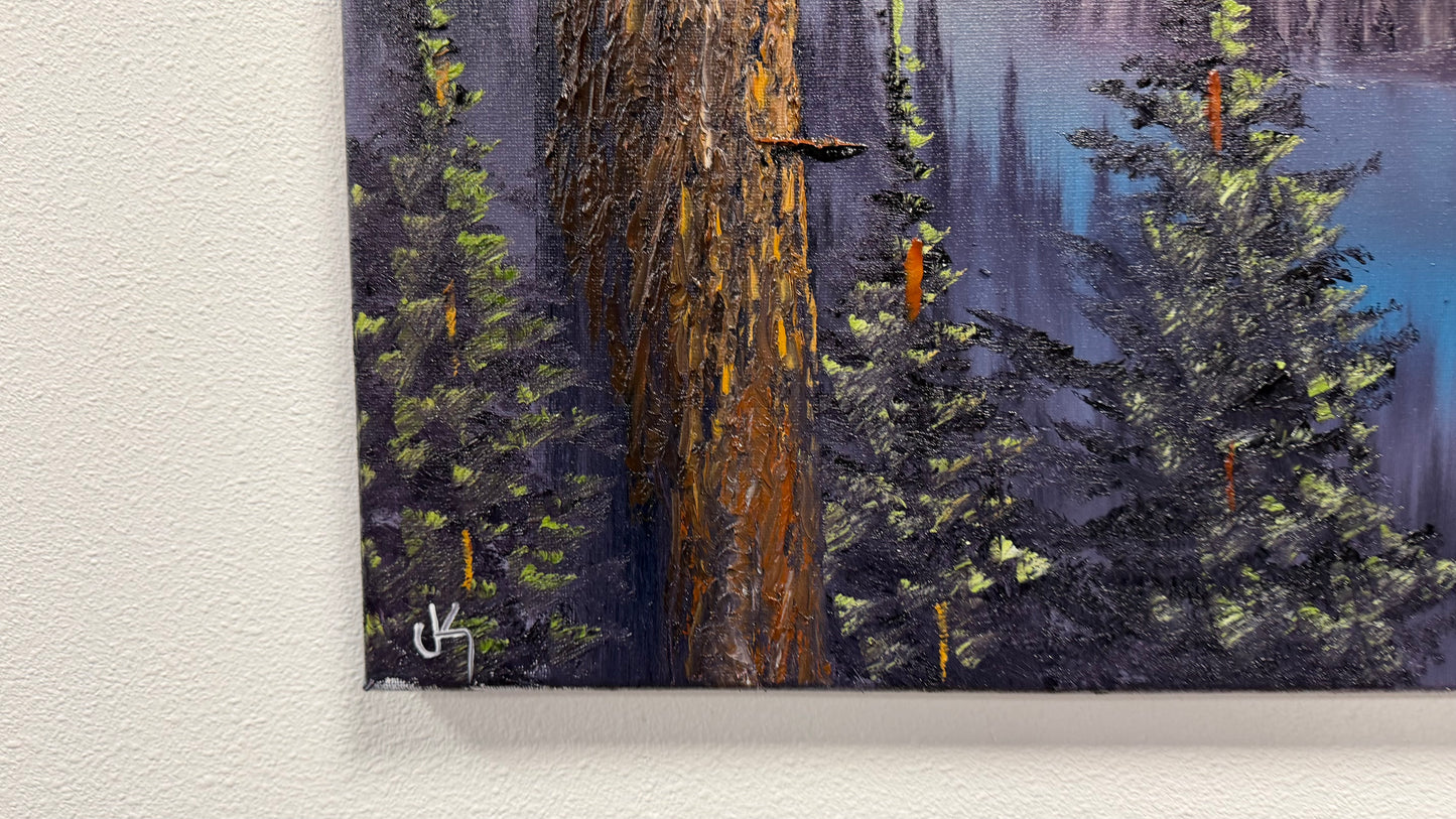 Painting #2535 - 20x24" Canvas - Mountain Lake Landscape painted 7-31-26
