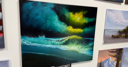 Painting #2550 - 24x30" Canvas - Crashing Waves Seascape painted 8-14-26