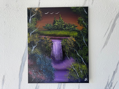 Painting #1870 - 16x20" Canvas - Waterfall Landscape painted 5-30-25