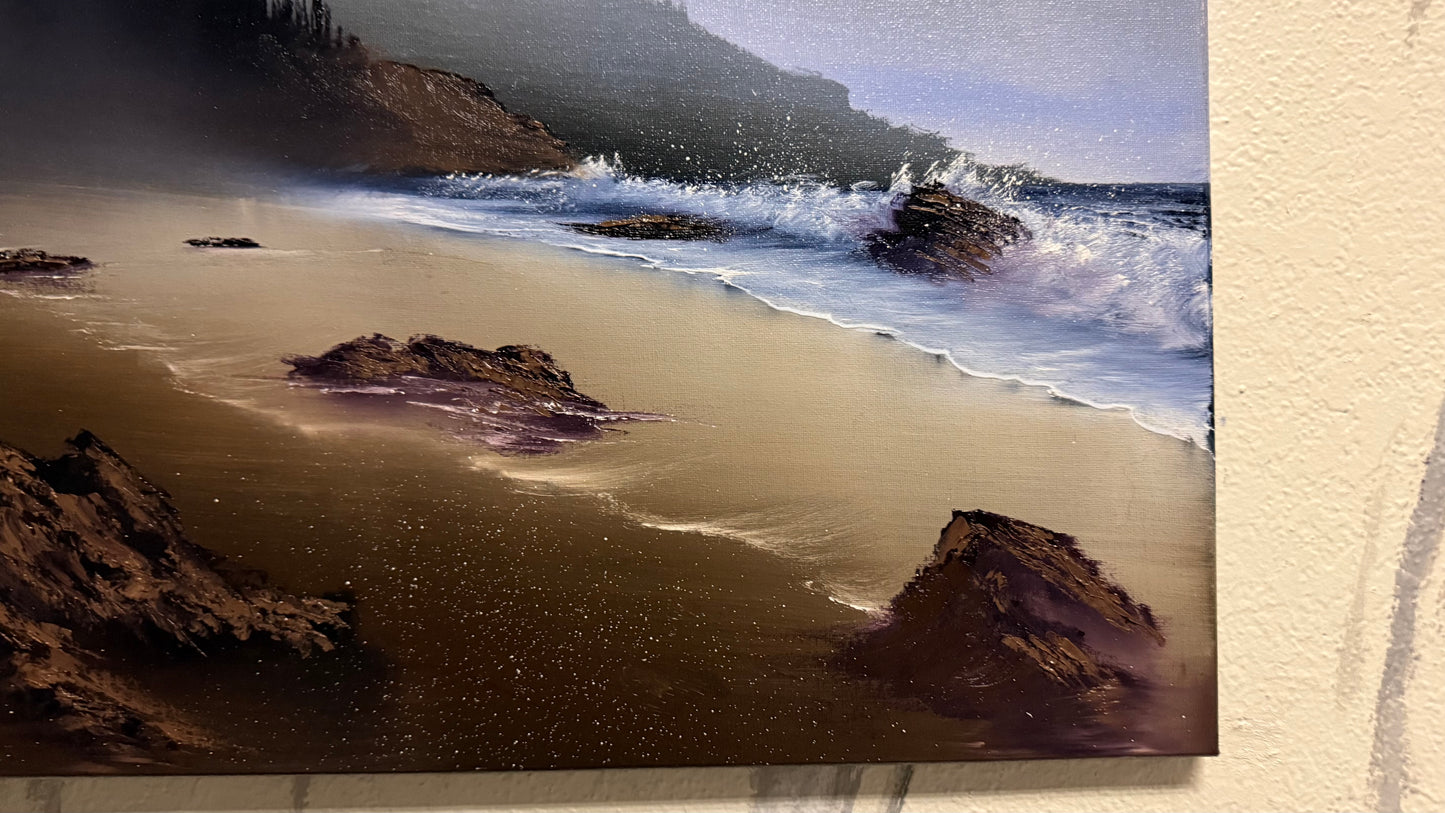 Painting #2213 - 20x24" Canvas - Oregon Seascape painted 1-1-26
