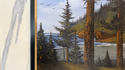 Painting #2405 - 20x24" Framed Canvas - Pacific Northwest Seascape painted 4-21-26