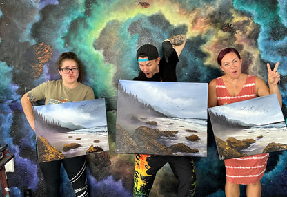 GROUP Painting Class - Night Time Black Canvas Scene with PaintWithJosh