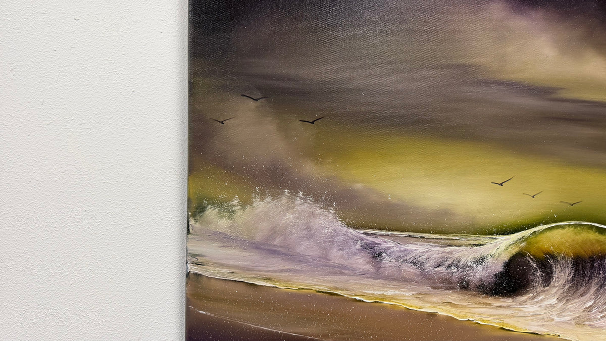 Painting #2655 - 20x24" Canvas - Crashing Wave Seascape painted 10-18-26