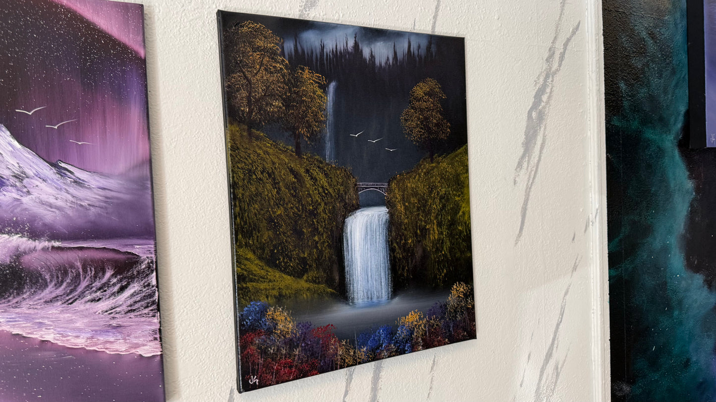 Painting #2342 - 16x20" Canvas - Multnomah Falls painted 3-19-26