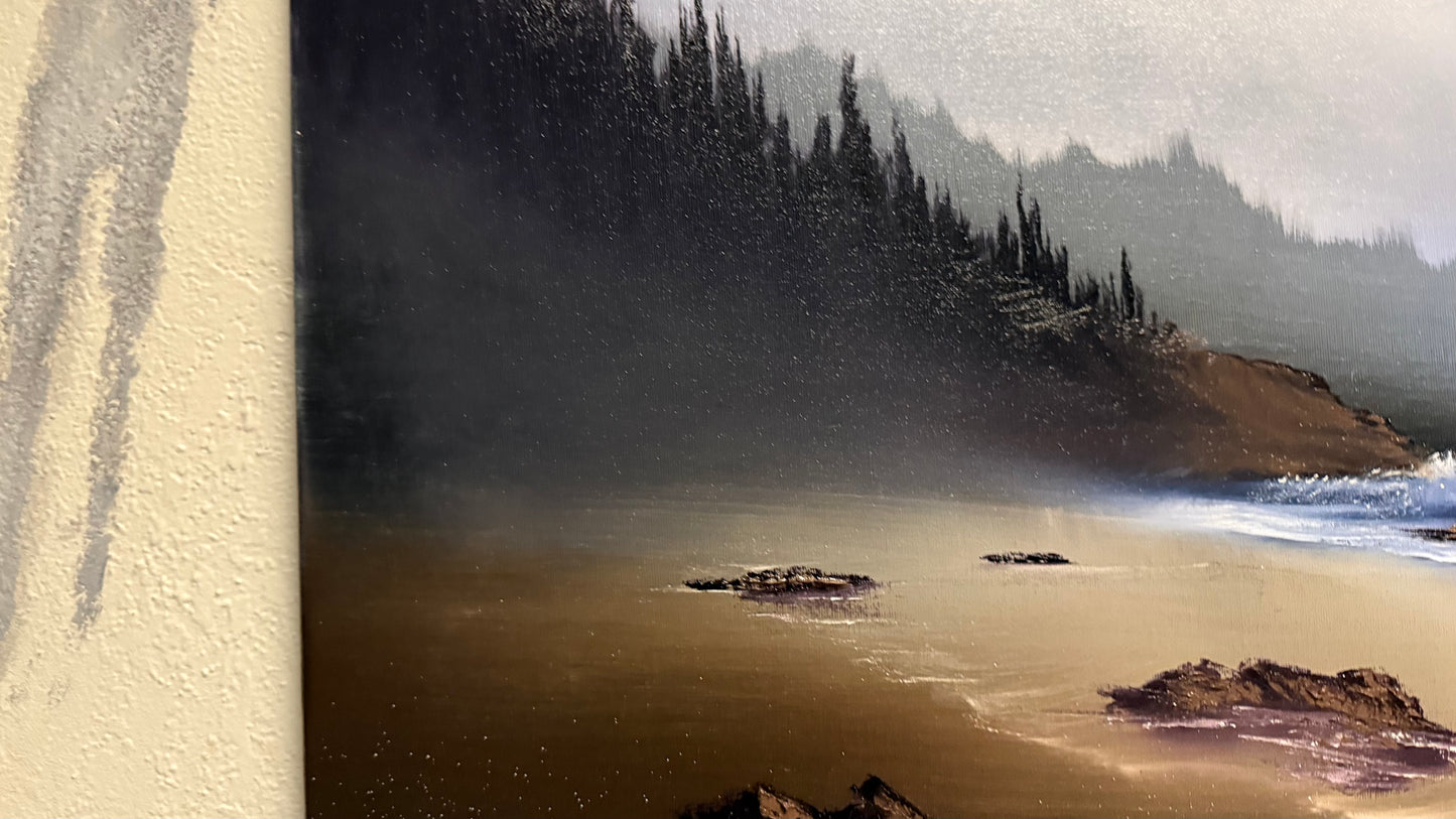 Painting #2213 - 20x24" Canvas - Oregon Seascape painted 1-1-26