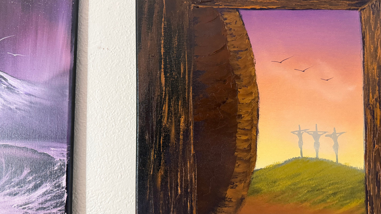 Painting #2367 - 16x20" Canvas - Easter Tomb painted 4-2-26