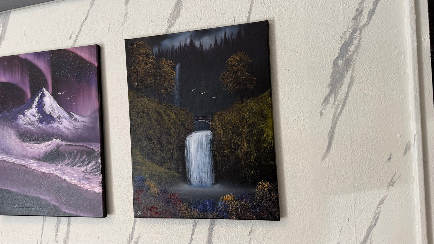 Painting #2342 - 16x20" Canvas - Multnomah Falls painted 3-19-26