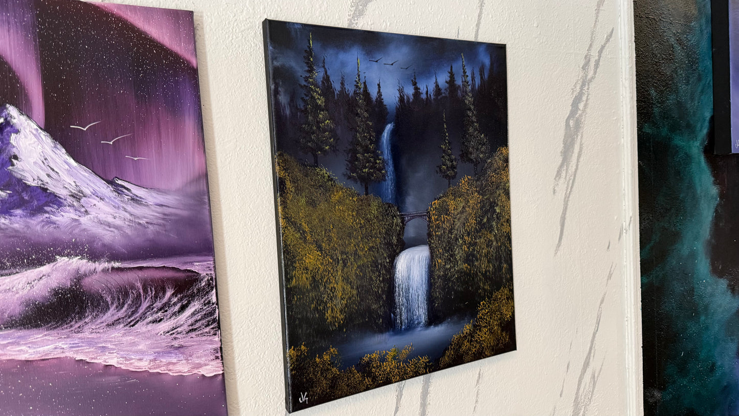 Painting #2332 - 16x20" Canvas - Multnomah Falls painted 3-13-26