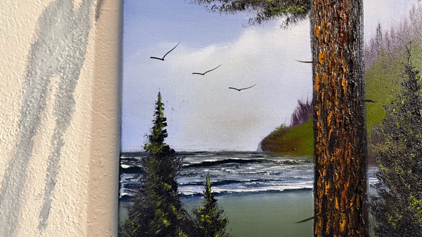 Painting #2454 - 16x20" Canvas - Oregon Coast Seascape painted 5-23-26