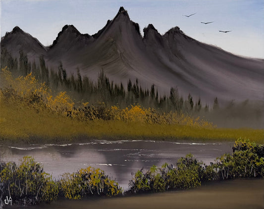 Painting #2474 - 16x20" Canvas - Teton River Path painted 6-2-26